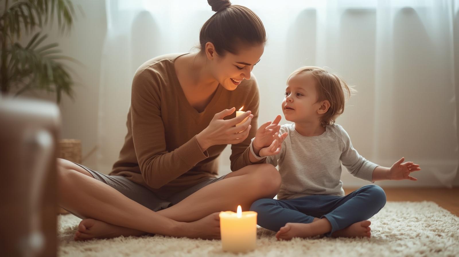 an-image-of-a-parent-and-the child-with-anxiety-sensory-issues-practising-breathing in -on-the-floor-leg-crossed