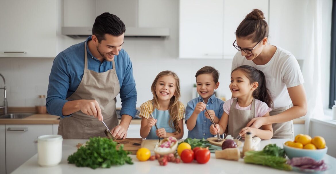 an -image -of- parents -having -fun- with -kids -in -the- kitchen- cooking -balancing -screen- time -with -real- play